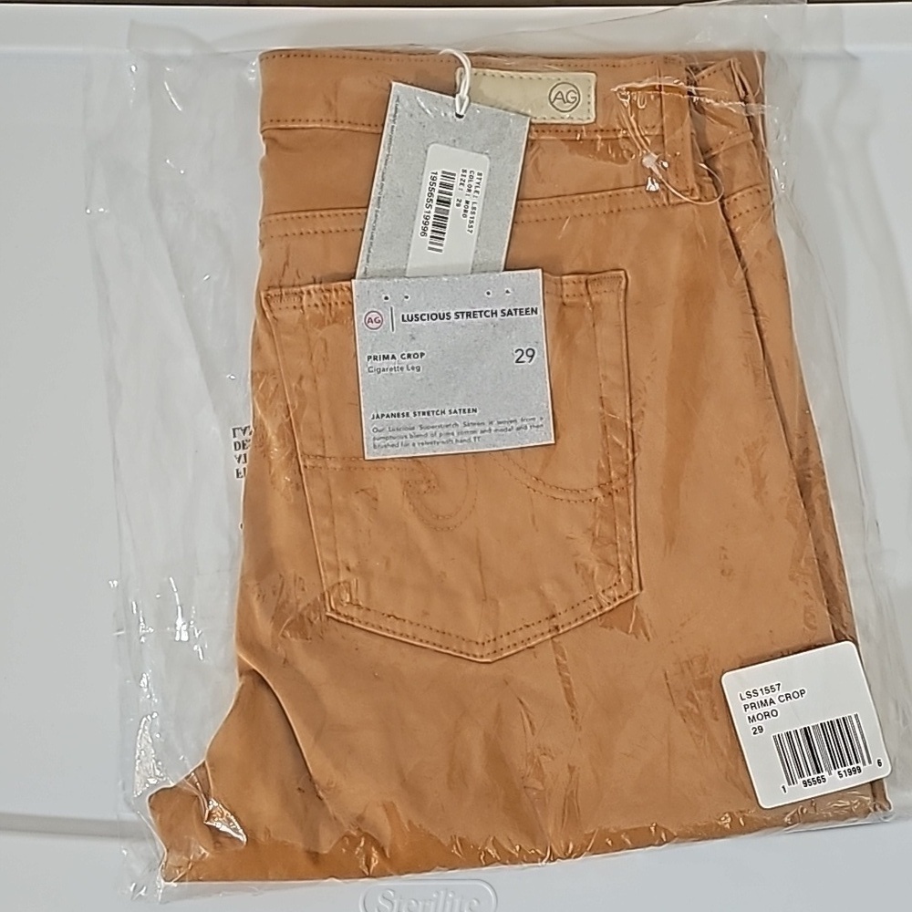 NWT AG Adriano Goldschmied LUSCIOUS STRETCH SATEEN PRIMA CROP Cigarette Leg Pant - Picture 3 of 7